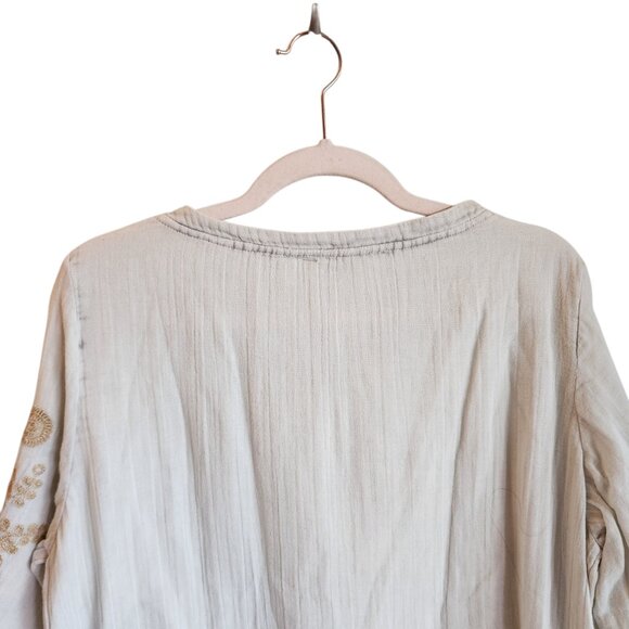 Soft Surroundings Shirt Large Pale Gray Charlotte Top Women's Embroidered NEW - Picture 11 of 13